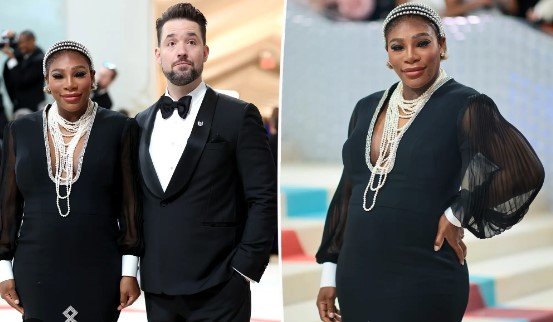 Serena Williams unveils baby bump at Met Gala