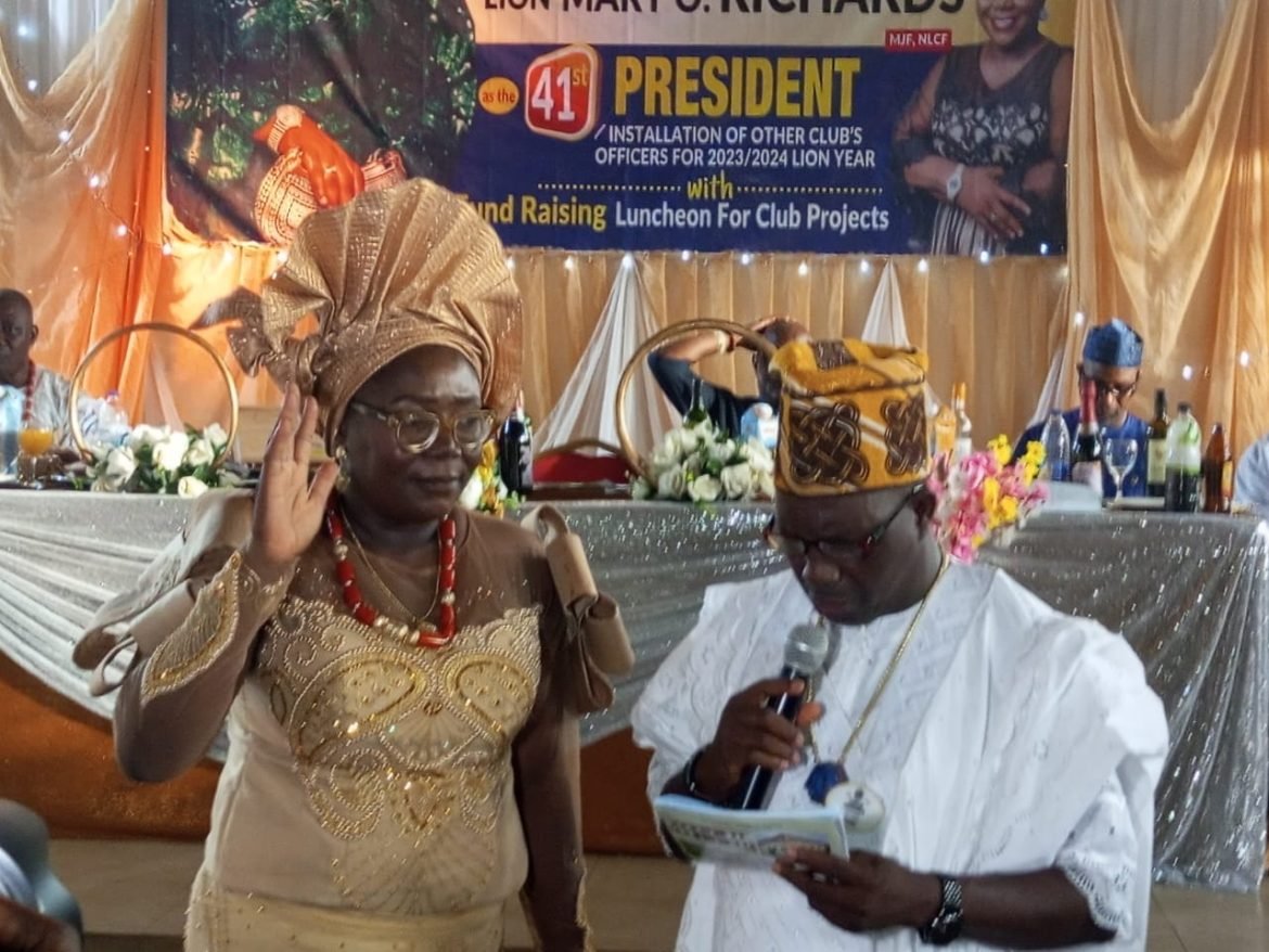 Lagos Isolo Lions Club installs new officers, donates grinding machine to less privilege