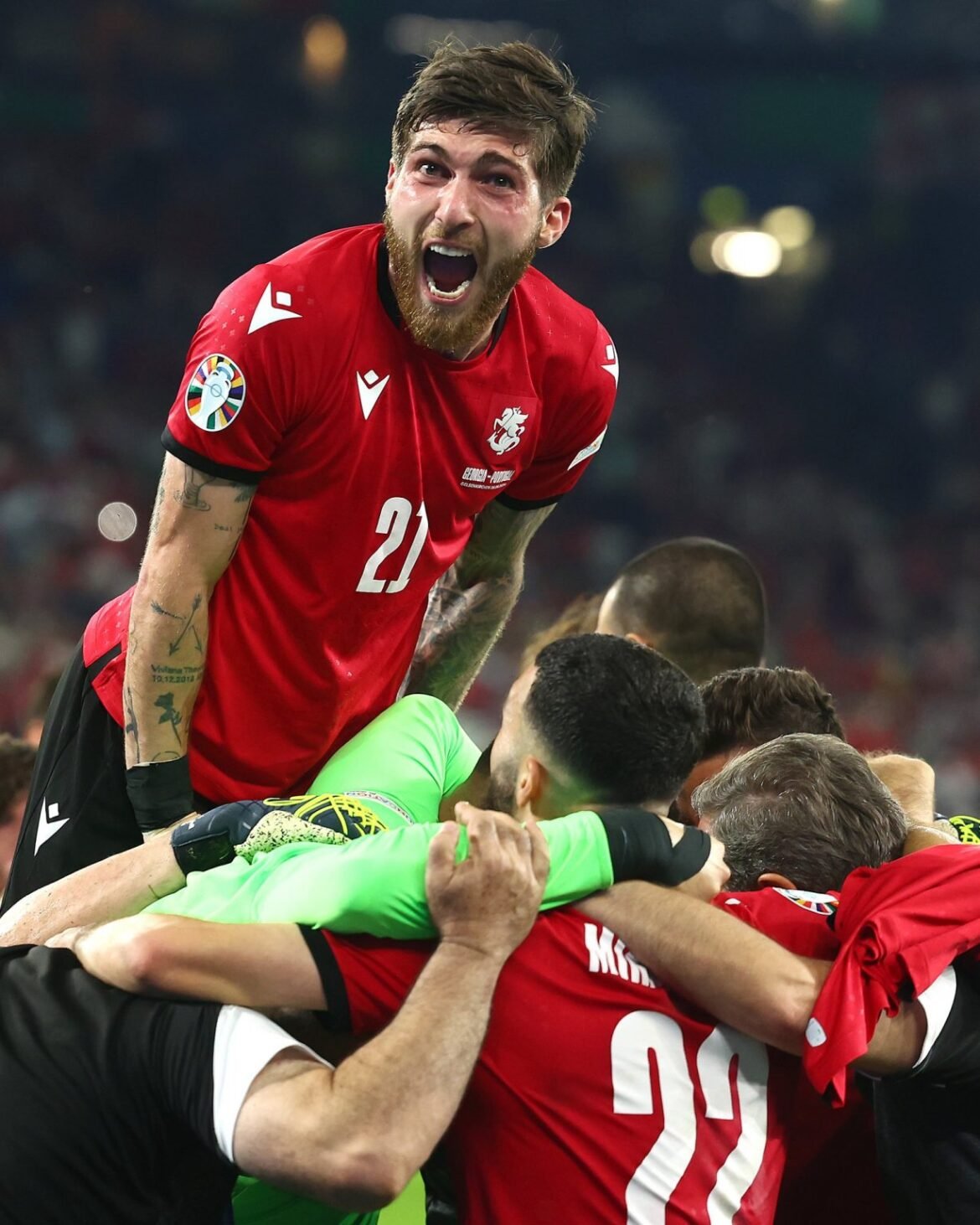 Georgia shock Portugal 2-0, advance to knockout stage